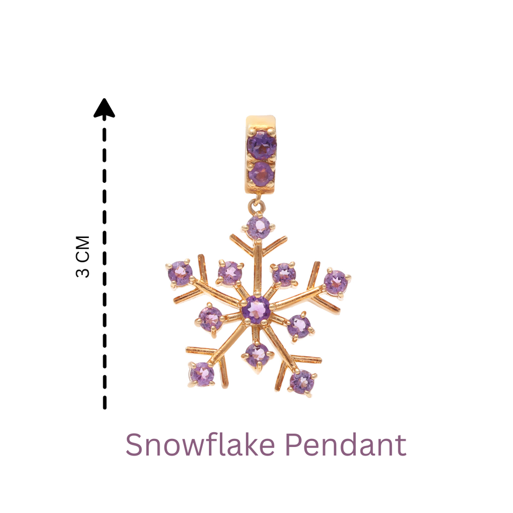 Amethyst Snowflake Pendant in 18K Gold