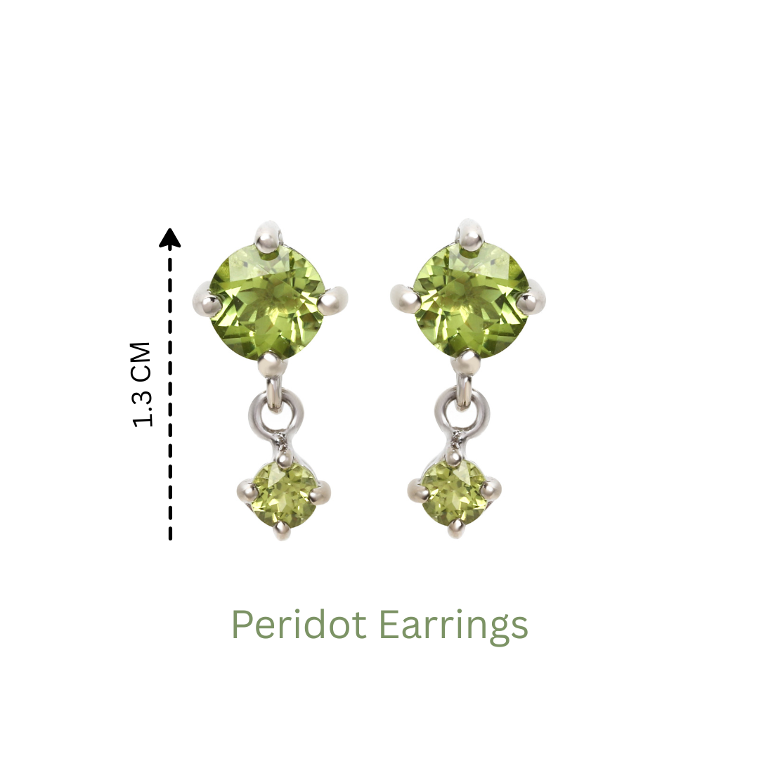 Sterling silver peridot earrings handcrafted in Thailand