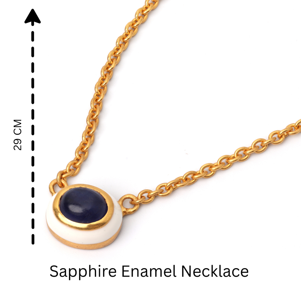 Luxury sapphire solitaire necklace with polished gold finish