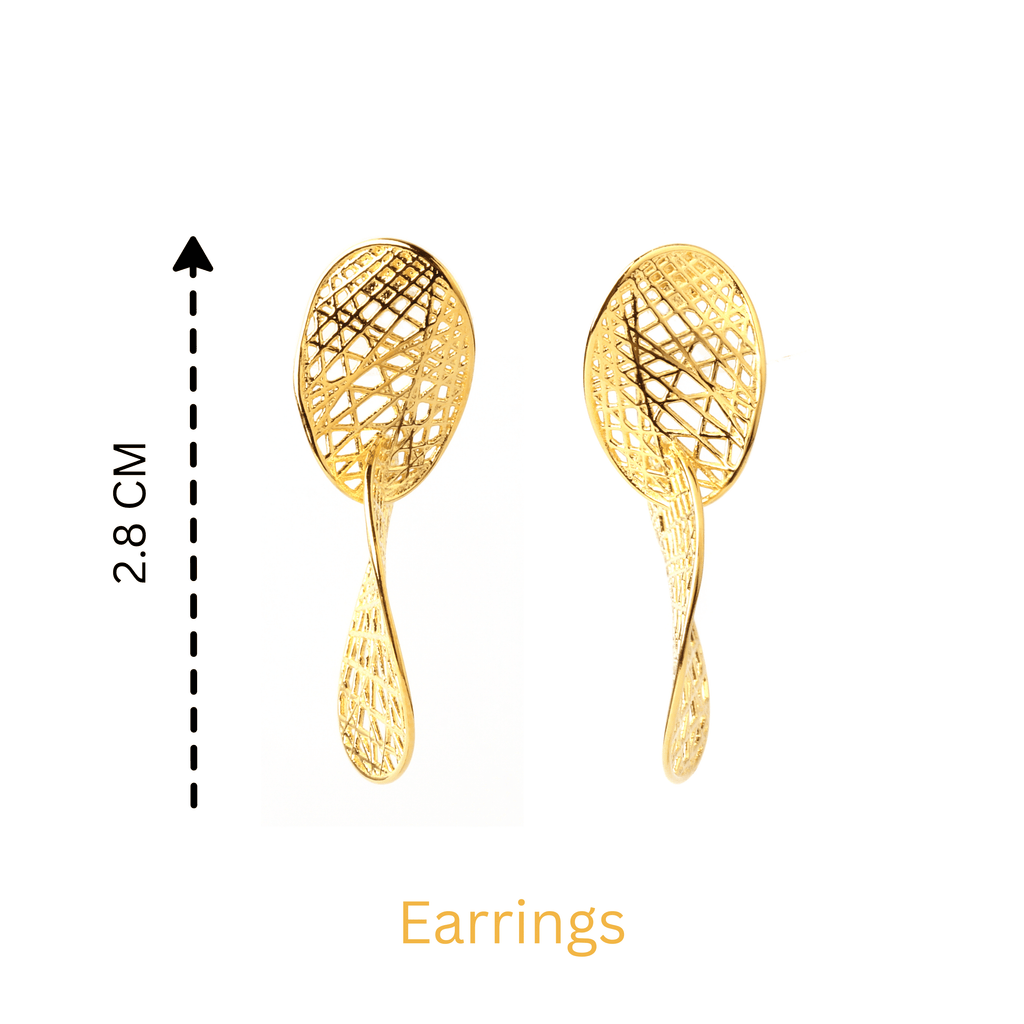 Nature-inspired gold plated sterling silver leaf earrings by Jewelry by Crimson