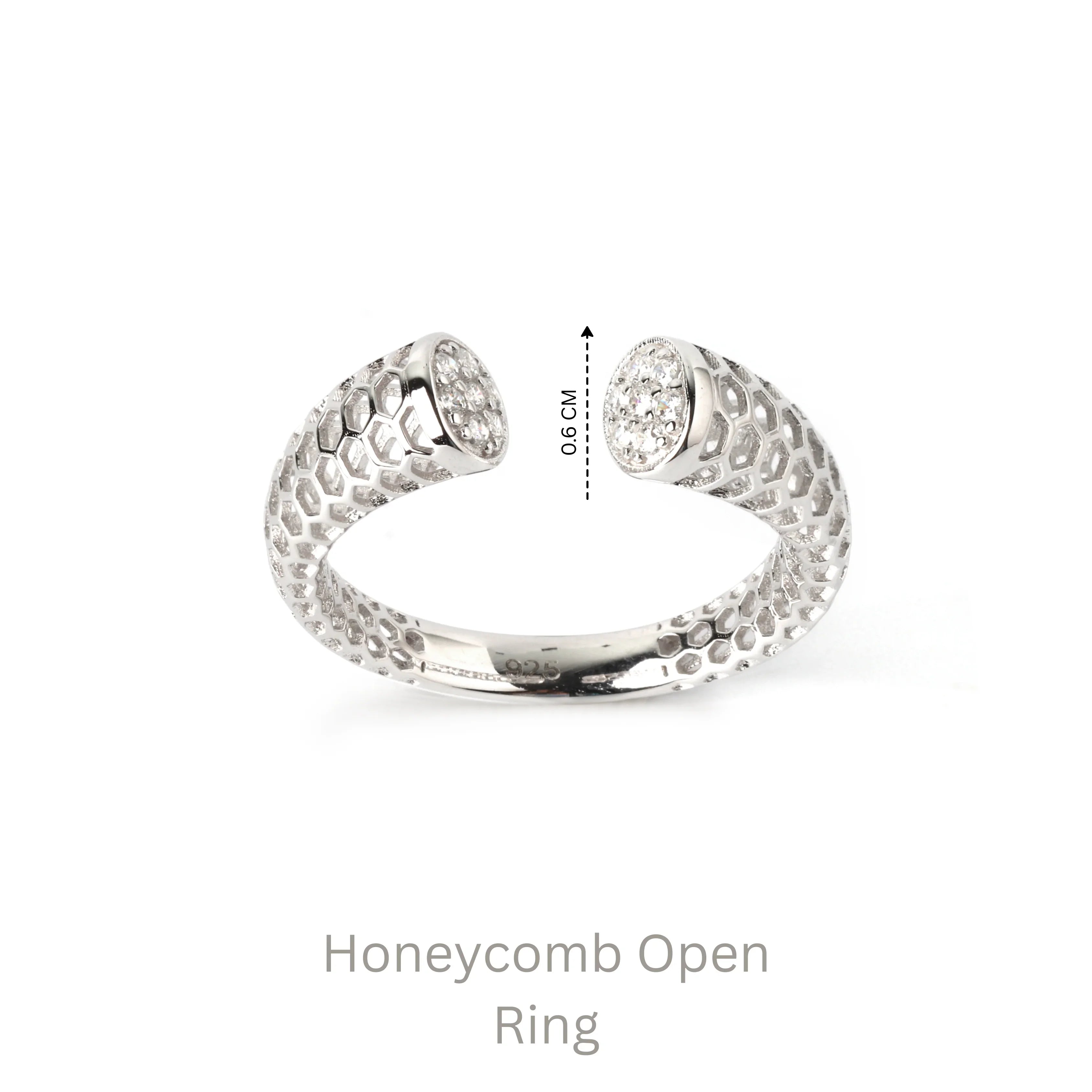 Lightweight sterling silver CZ ring for everyday wear