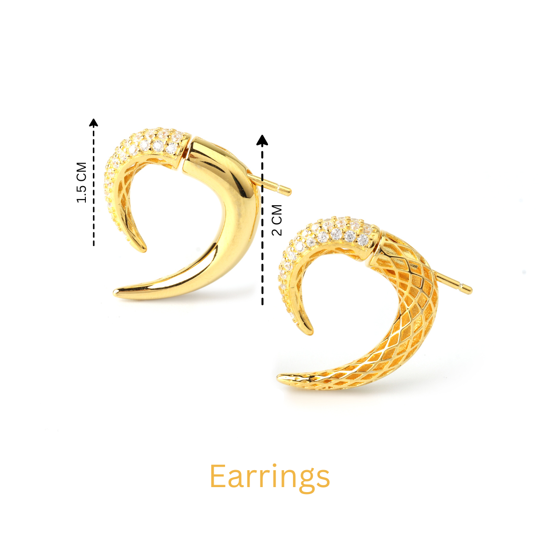 Luxury gold plated earrings with cubic zircon detailing