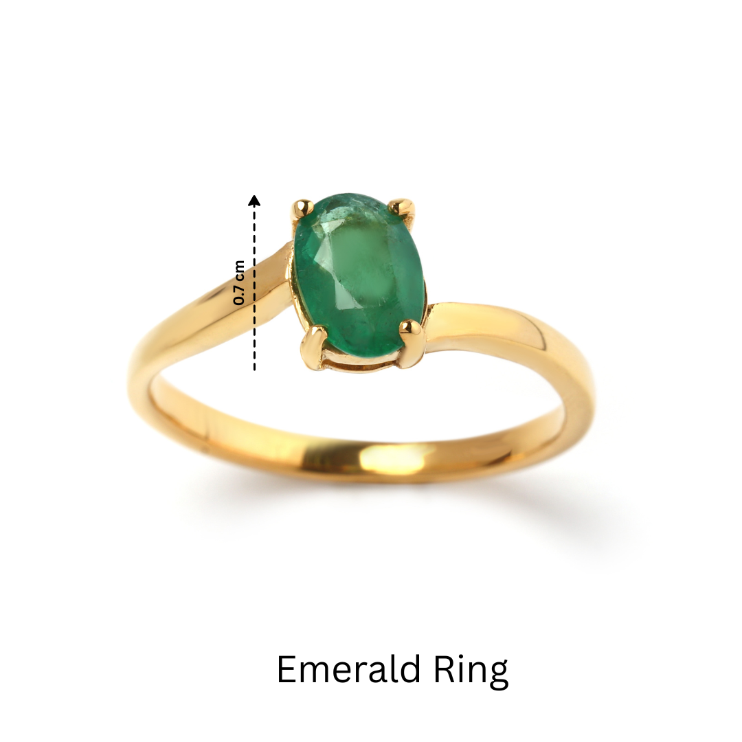Handcrafted gold plated emerald ring by Jewelry by Crimson