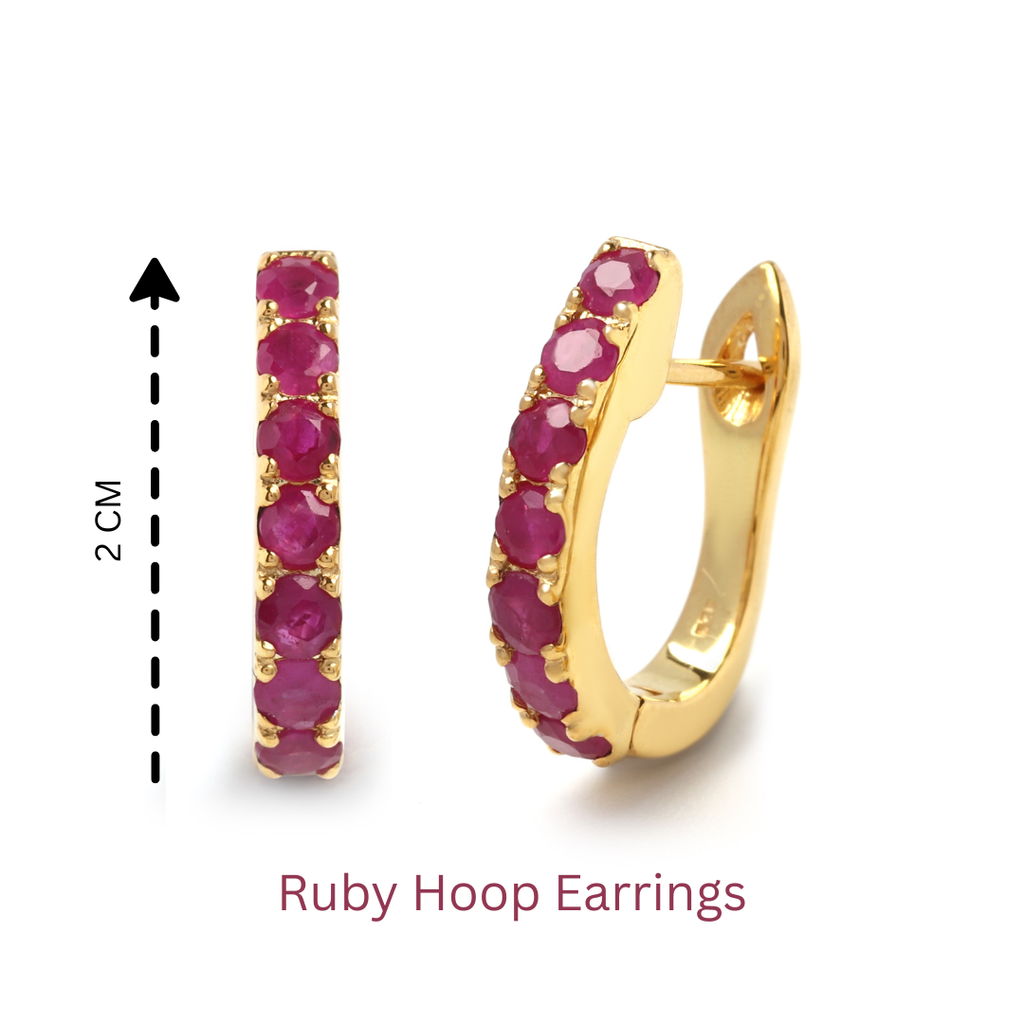 Luxury ruby hoop earrings by Jewelry by Crimson