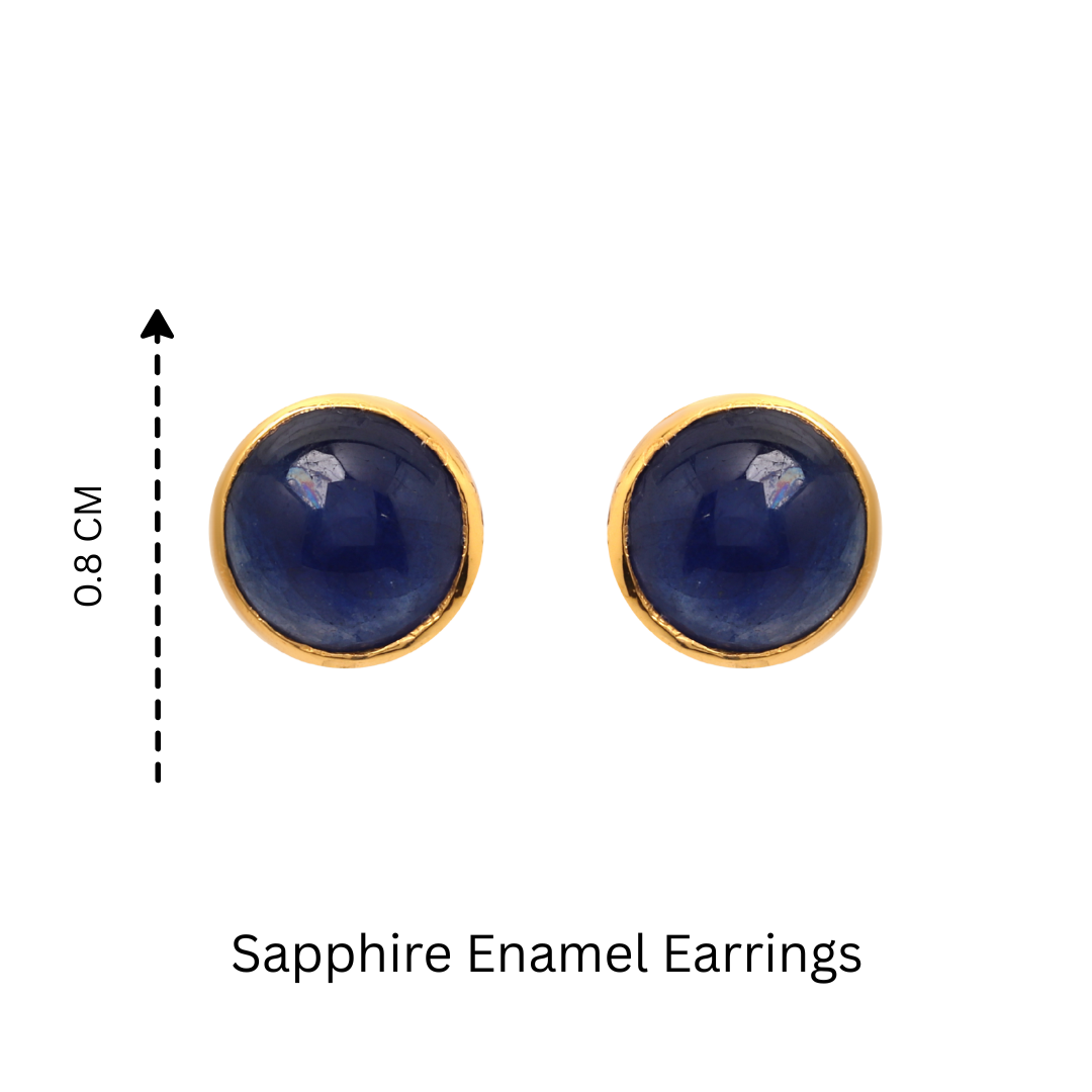Gold plated sapphire stud earrings by Jewelry by Crimson