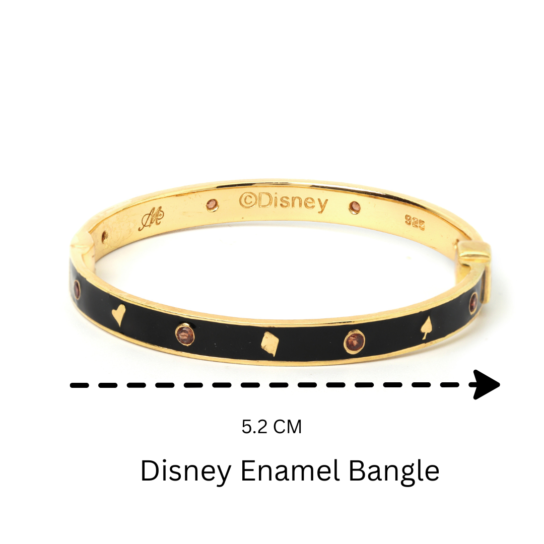 Disney Black Enamel Bangle in 925 Sterling Silver