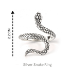 Sterling silver coiled snake wrap ring in polished 925 silver – additional view