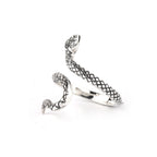 Sterling silver coiled snake wrap ring in polished 925 silver – close-up detail