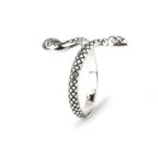 Sterling silver coiled snake wrap ring in polished 925 silver – alternate angle