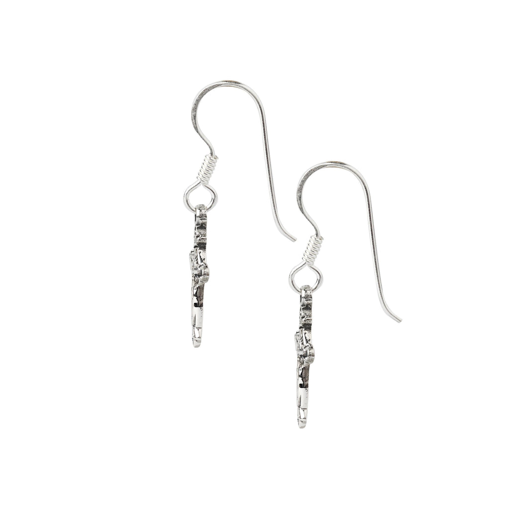 Sterling Silver Cross Dangle Earrings – Minimalist 925 Silver Drops