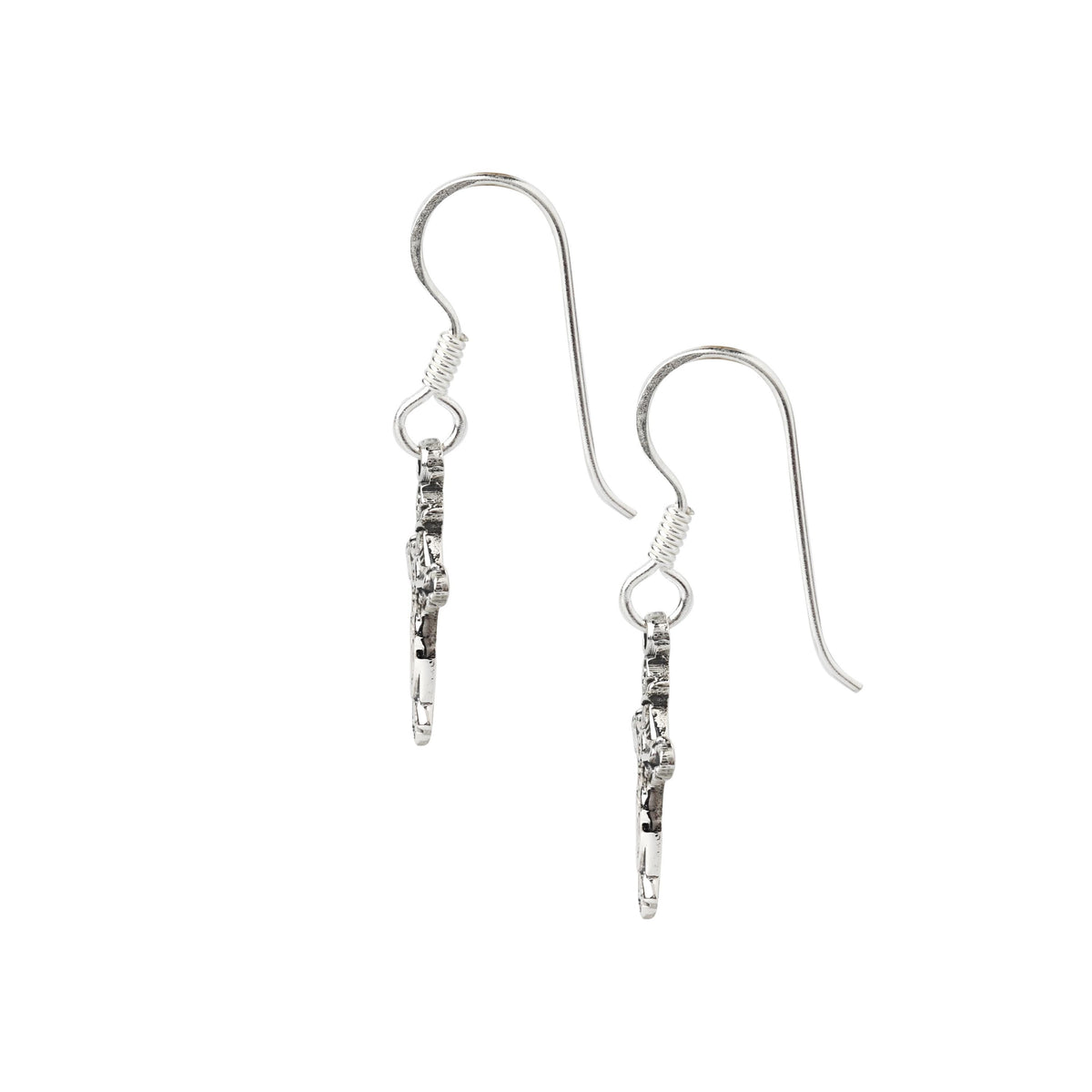 Sterling Silver Cross Dangle Earrings – Minimalist 925 Silver Drops