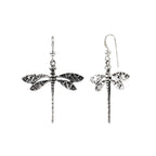 Sterling Silver Dragonfly Dangle Earrings – Long 925 Silver Drops