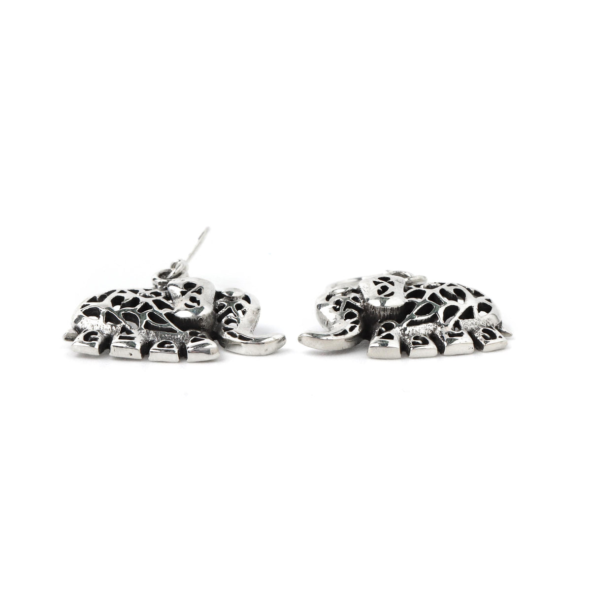 Sterling Silver Elephant Dangle Earrings – 925 Silver Good Luck Drops