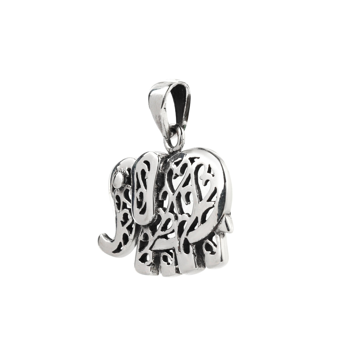 Sterling Silver Elephant Pendant – 925 Silver Good Luck Necklace Charm