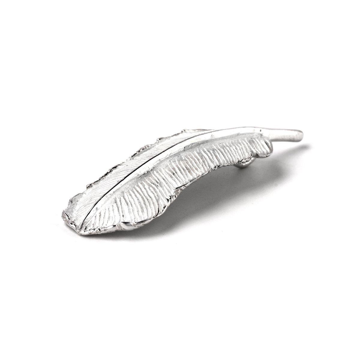 Sterling Silver Feather Pendant – Textured 925 Silver Feather Necklace Charm