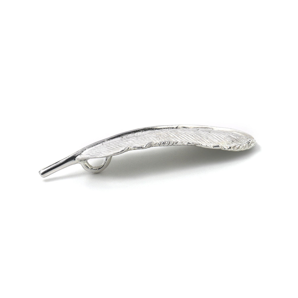 Sterling Silver Feather Pendant – Textured 925 Silver Feather Necklace Charm
