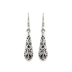 Sterling Silver Filigree Drop Earrings – Lace-Like 925 Silver Dangles
