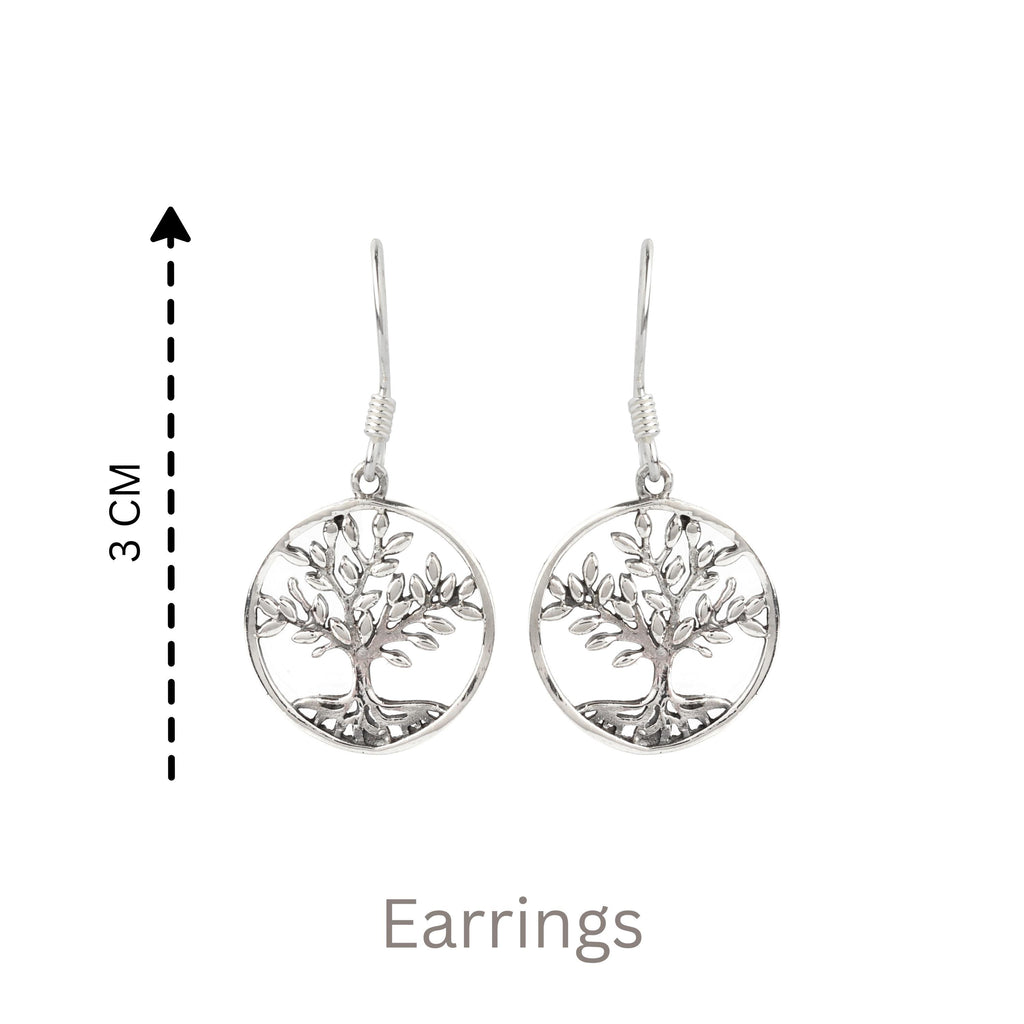 Sterling Silver Tree Earrings – 925 Silver Tree of Life Dangles