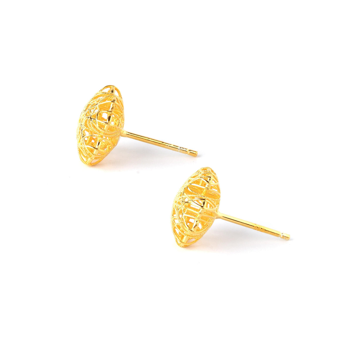 Gold Flower Earrings in 18K Gold-Plated Sterling Silver – Petite Blossoms