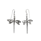 Sterling Silver Dragonfly Dangle Earrings – Long 925 Silver Drops