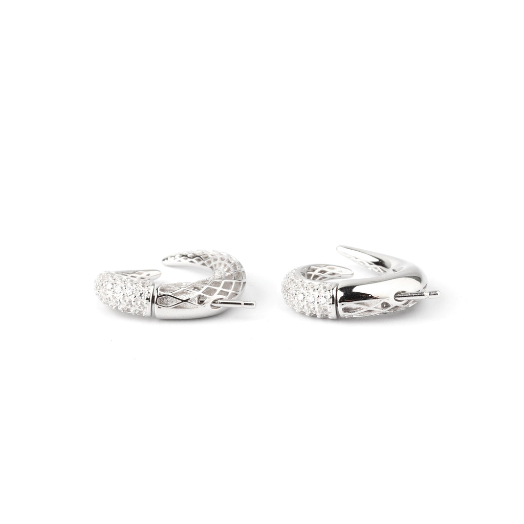Elephant Tusk Inspired Earrings in 925 Sterling Silver – Curved Silver Drops