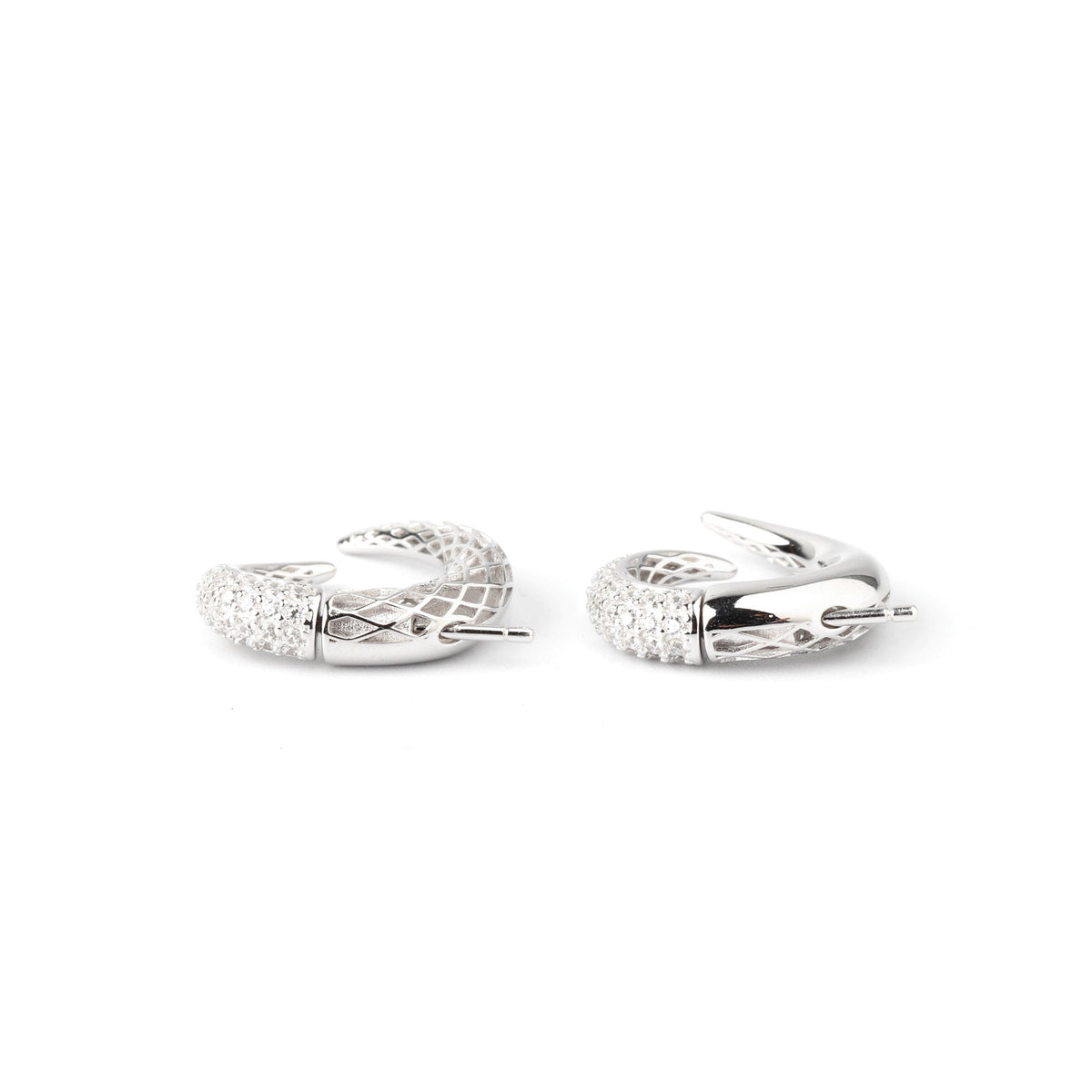Elephant Tusk Inspired Earrings in 925 Sterling Silver – Curved Silver Drops
