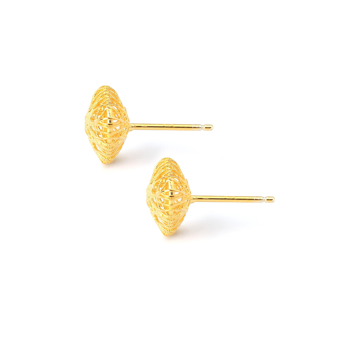 Gold Heart Earrings in 18K Gold-Plated Sterling Silver – Petite Hearts