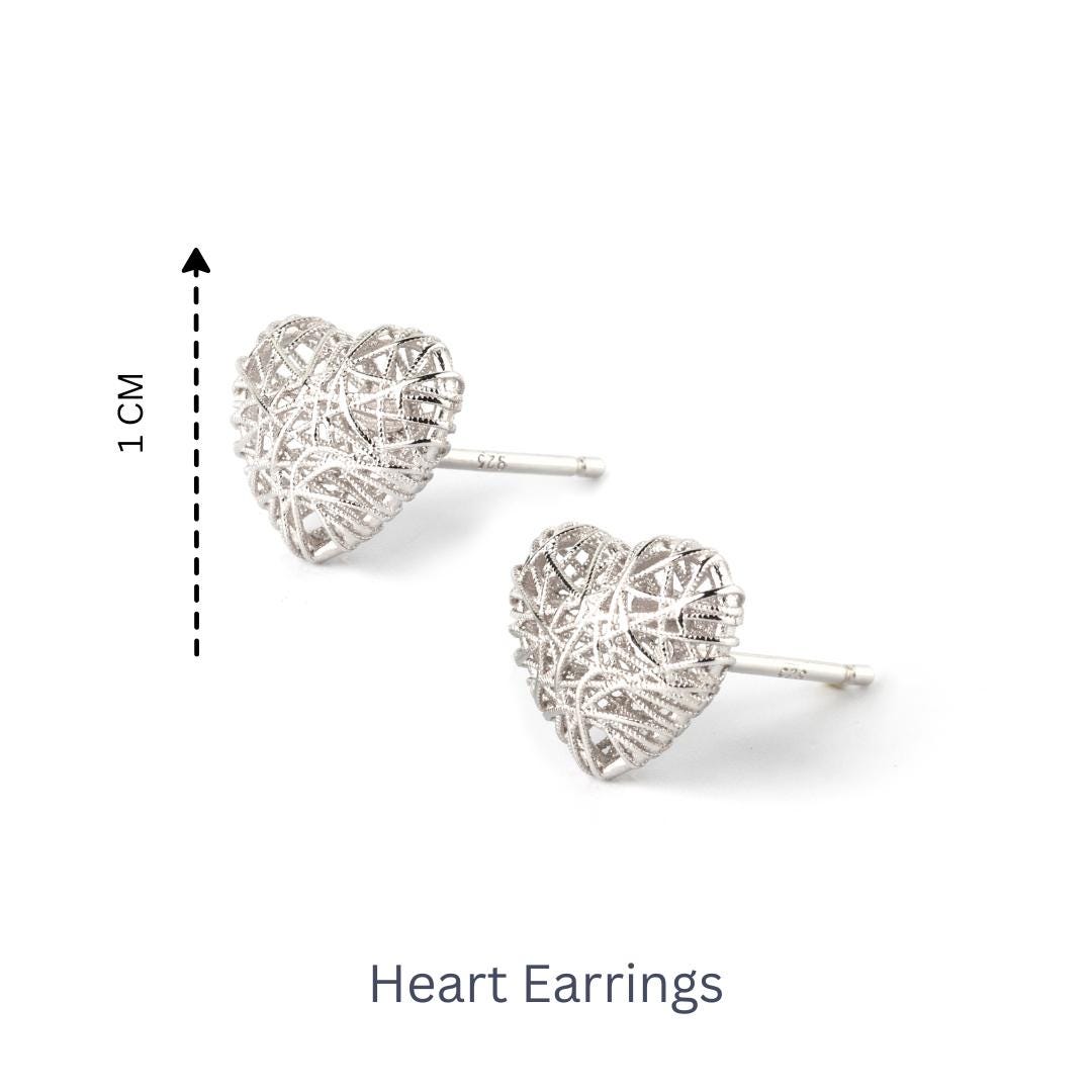 Sterling Silver Heart Earrings – Petite 925 Silver Hearts