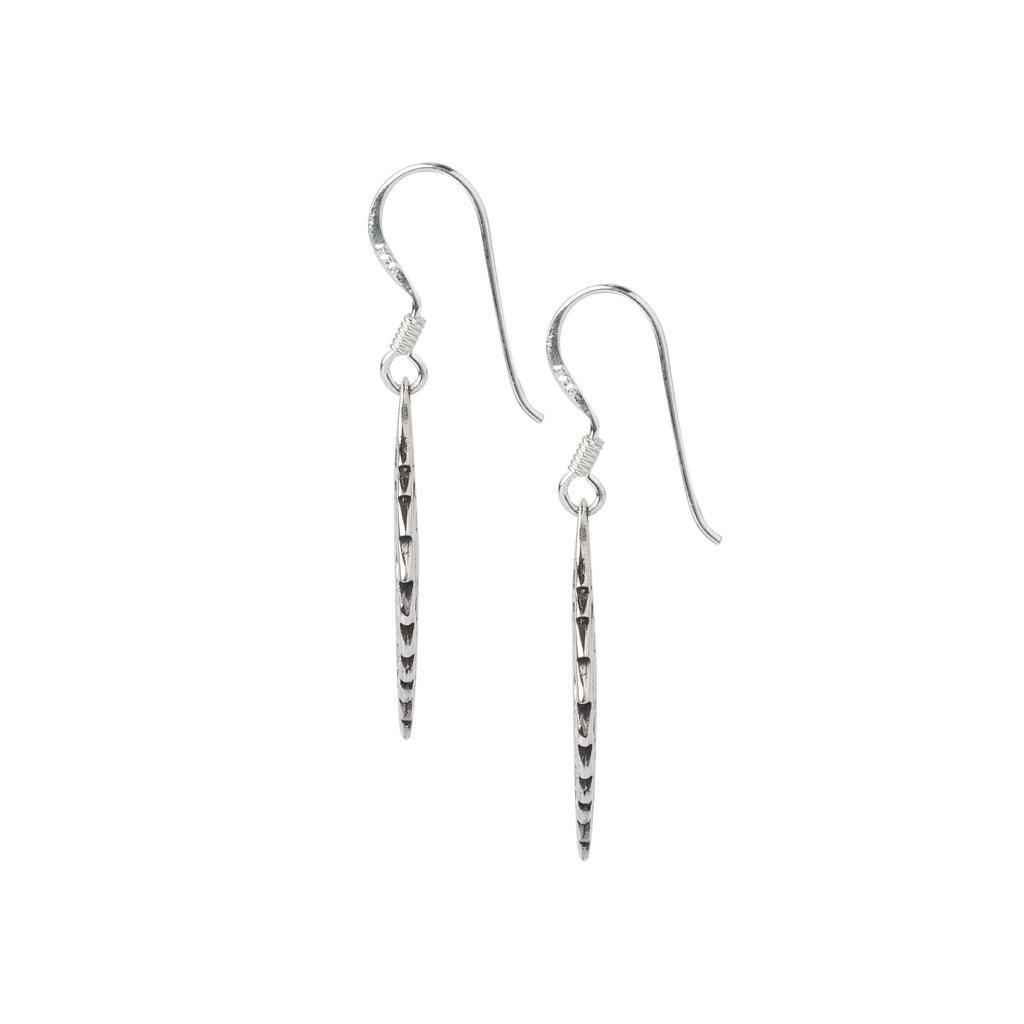 Sterling Silver Leaf Dangle Earrings – Long 925 Silver Leaf Drops