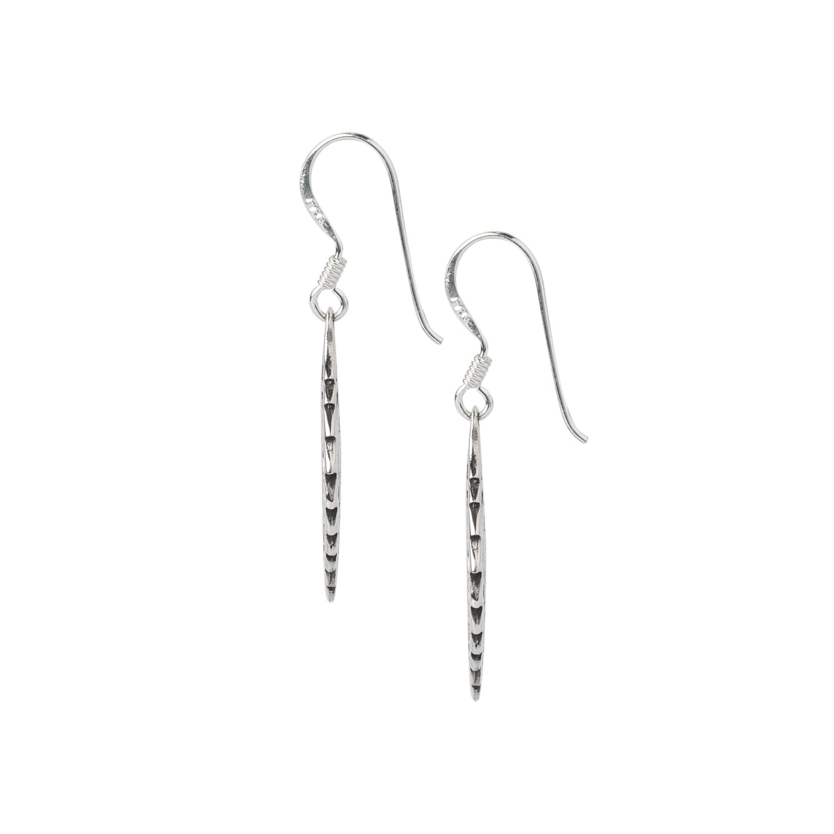 Sterling Silver Leaf Dangle Earrings – Long 925 Silver Leaf Drops
