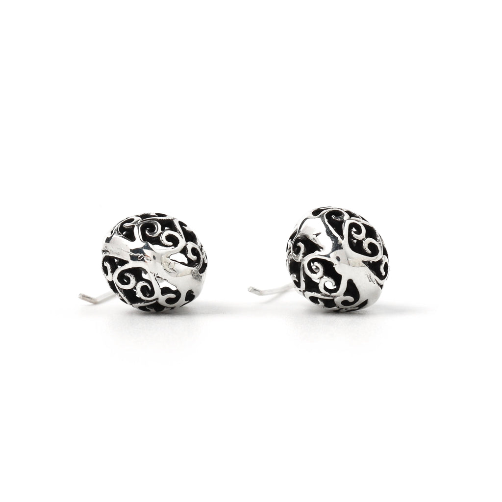 Sterling Silver Filigree Pouch Earrings – Ornate 925 Silver Dangles