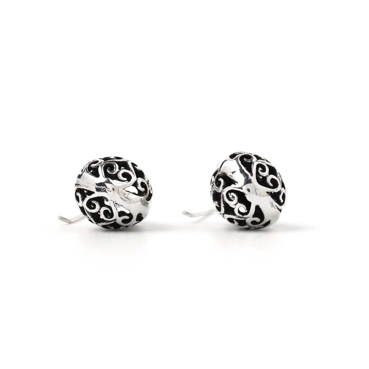 Sterling Silver Filigree Pouch Earrings – Ornate 925 Silver Dangles