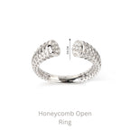 Sterling Silver Honeycomb Ring – Geometric 925 Silver Hexagon Band