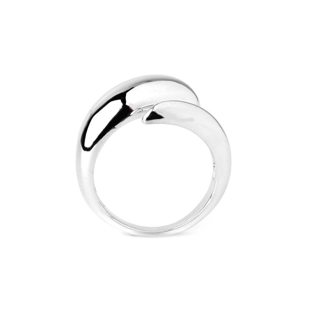 Sterling Silver Swirl Ring – Sculptural 925 Silver Wave Band