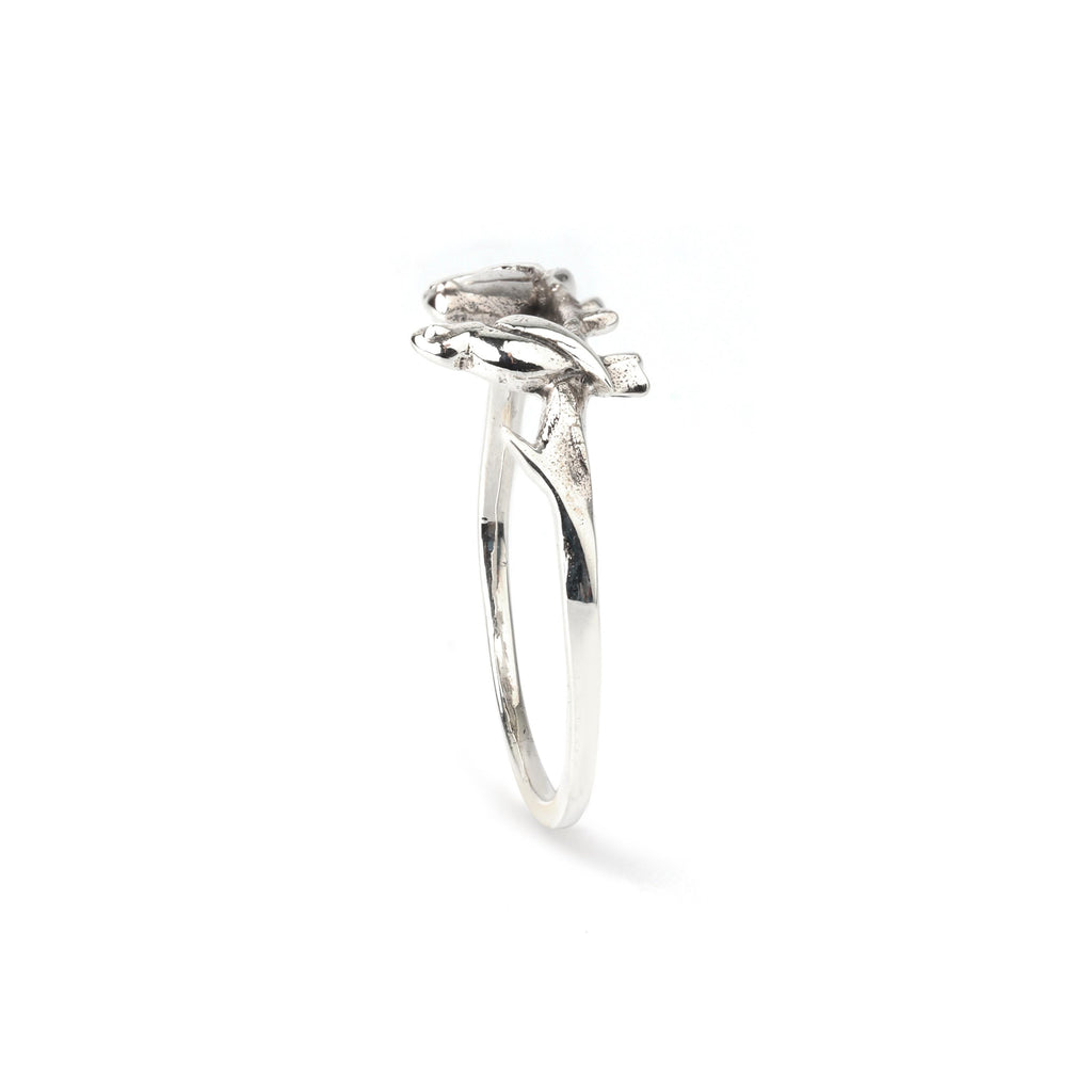Sterling Silver Love Birds Ring – Dainty 925 Silver Couple Bird Band