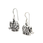 Sterling Silver Elephant Dangle Earrings – 925 Silver Good Luck Drops