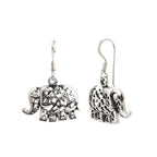Sterling Silver Elephant Dangle Earrings – 925 Silver Good Luck Drops