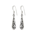 Sterling Silver Filigree Drop Earrings – Lace-Like 925 Silver Dangles