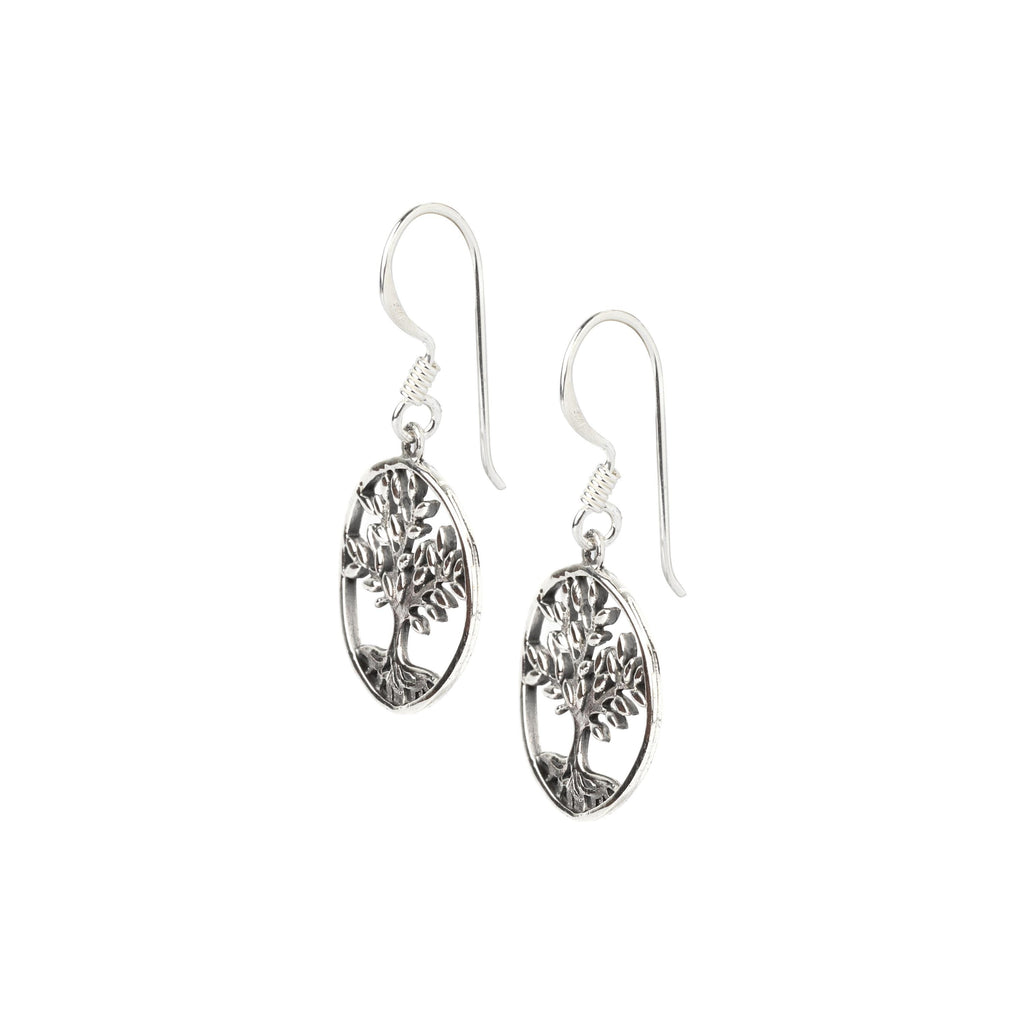 Sterling Silver Tree Earrings – 925 Silver Tree of Life Dangles