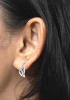 Sterling Silver Leaf Earrings – Small 925 Silver Leaf Drops