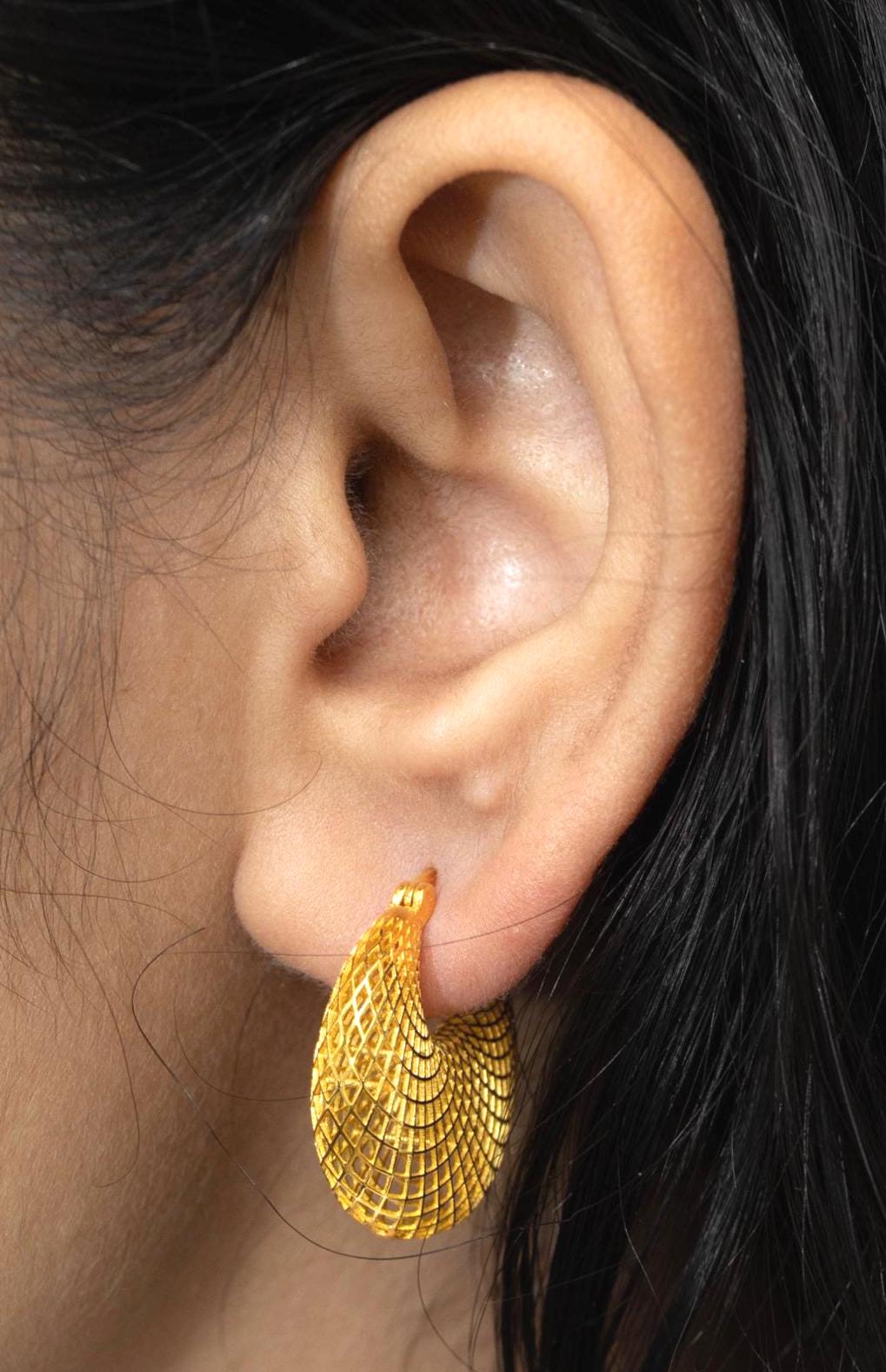 Pouch Earrings in 18K Gold-Plated Sterling Silver – Sculptural Gold Dangles