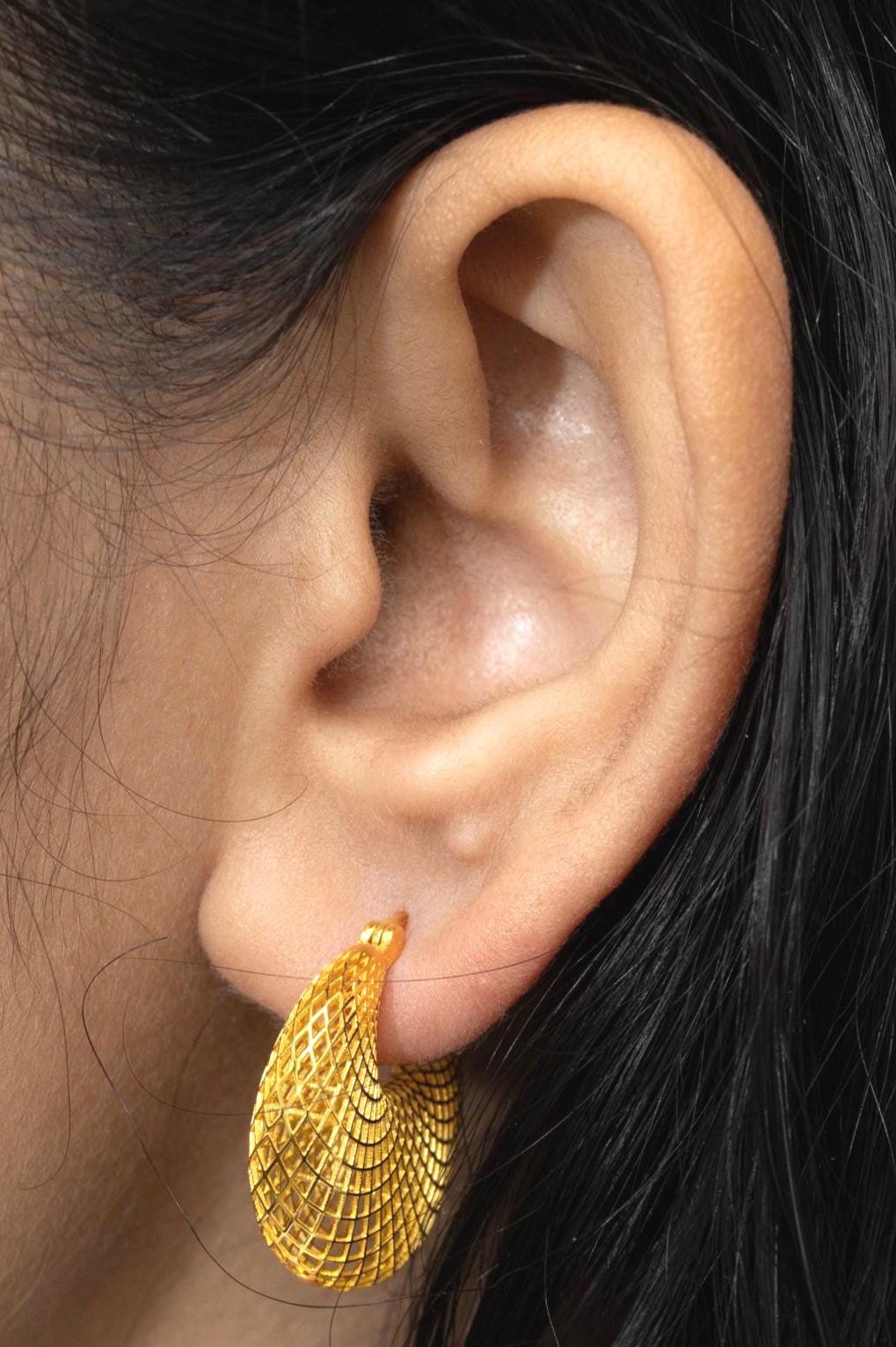 Pouch Earrings in 18K Gold-Plated Sterling Silver – Sculptural Gold Dangles