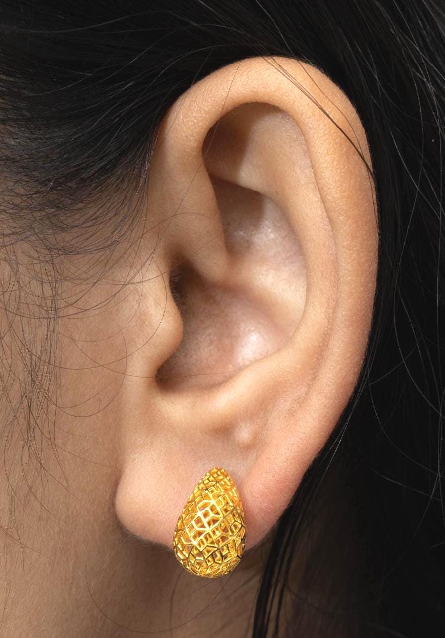 Gold Teardrop Earrings in 18K Gold-Plated Sterling Silver – Polished Drops
