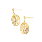 Gold Swirl Drop Earrings in 18K Gold-Plated Sterling Silver – Elegant Dangles
