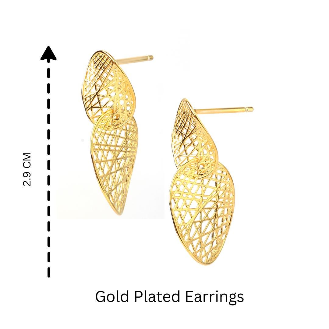 Gold Swirl Drop Earrings in 18K Gold-Plated Sterling Silver – Elegant Dangles