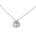 Sterling Silver Flower Necklace – Sculpted 925 Silver Blossom Pendant Necklace