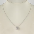 Sterling Silver Flower Necklace – Sculpted 925 Silver Blossom Pendant Necklace