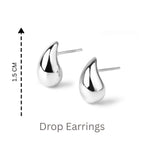 Sterling Silver Teardrop Earrings – Polished 925 Silver Drops