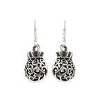 Sterling Silver Filigree Pouch Earrings – Ornate 925 Silver Dangles