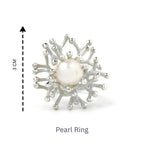Sterling Silver Pearl Ring – Statement 925 Silver Cocktail Ring